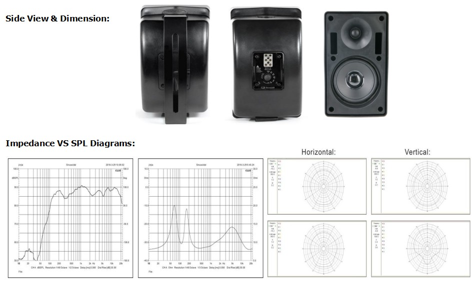  WSK-440PEN WSK-440PWEN 2-Way Outdoor Wall Mount Loudspeaker 40W 100V 70V & 8Ohm