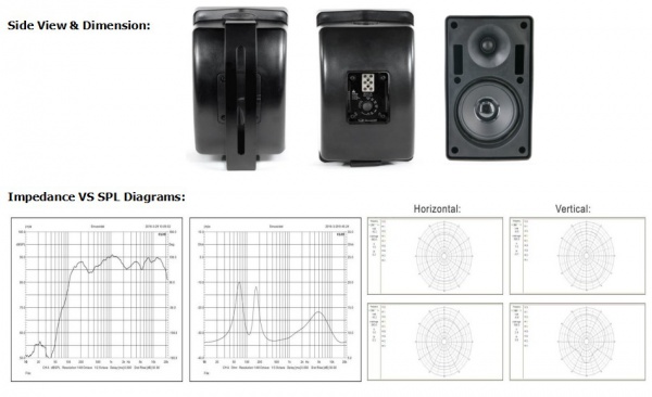  WSK-440PEN WSK-440PWEN 2-Way Outdoor Wall Mount Loudspeaker 40W 100V 70V & 8Ohm