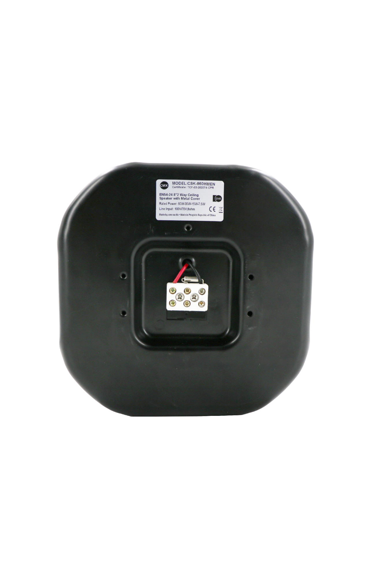 CSK-860HMEN EN54-24 6.5” Two Way Ceiling Speaker with Back Box  100V power taps 60W & 8Ω