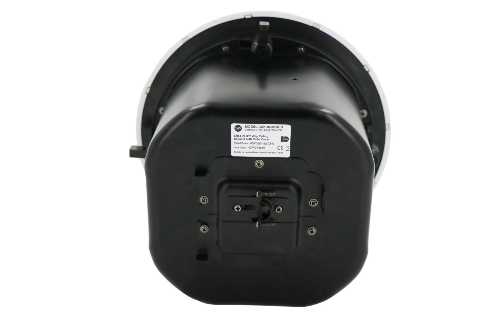 CSK-860HMEN EN54-24 6.5” Two Way Ceiling Speaker with Back Box  100V power taps 60W & 8Ω