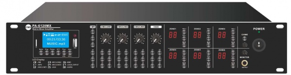 Wi-Fi Internet Streaming 6 Zone Matrix Amplifier with USB/SD/FM/Bluetooth PA-6030MW/PA-6060MW/PA-6120MW