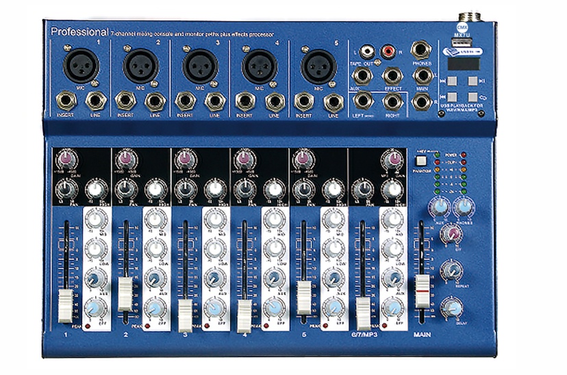 7 Channel Mini Mixer with Mp3 MX7U