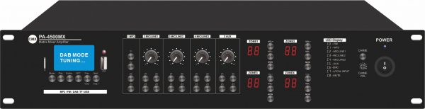 PA-4120MX PA-4240MX PA-4350MX PA-4500MX 4 Zone Mixer Amplifier with USB/SD/FM/Bluetooth  