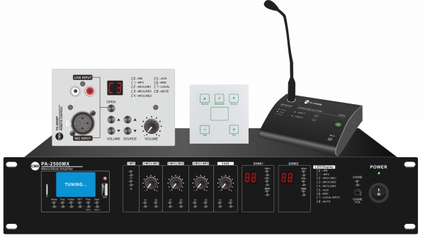 PA-2120MX PA-2240MX PA-2350MX PA-2500MX 2 Zone Mixer Amplifier with USB/SD/FM/Bluetooth 