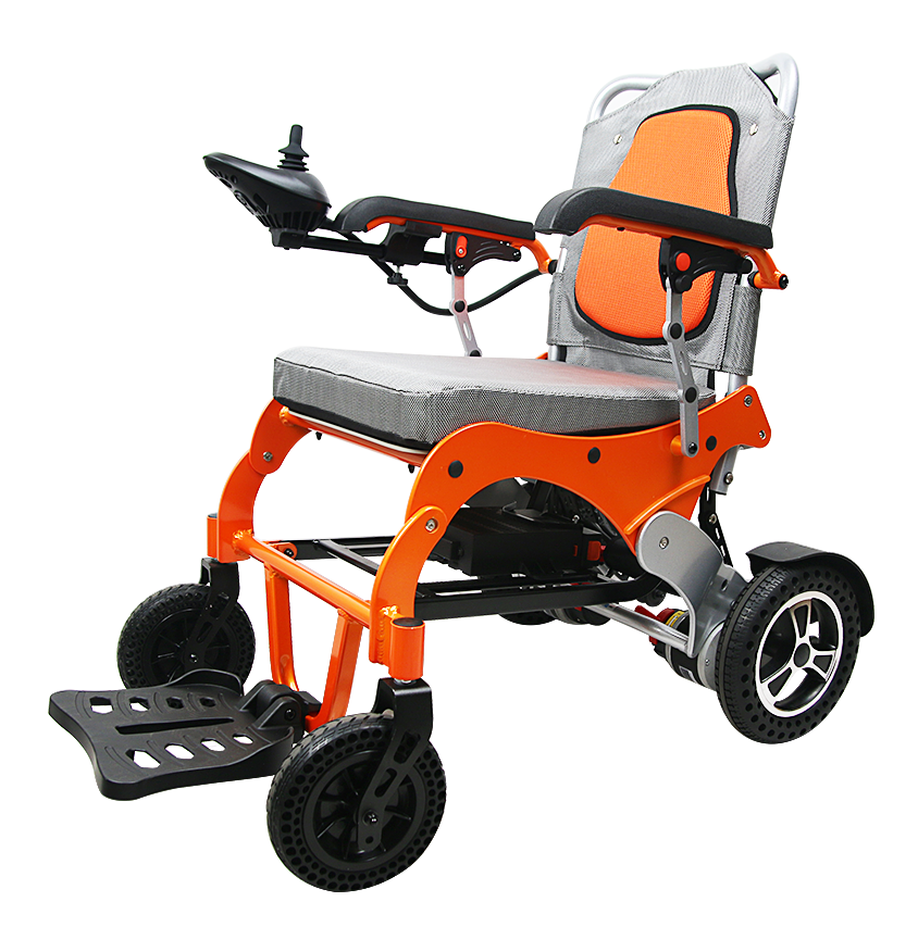 Lightweight aluminum folding airport assisted electric wheelchair