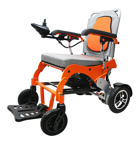 Lightweight aluminum folding airport assisted electric wheelchair