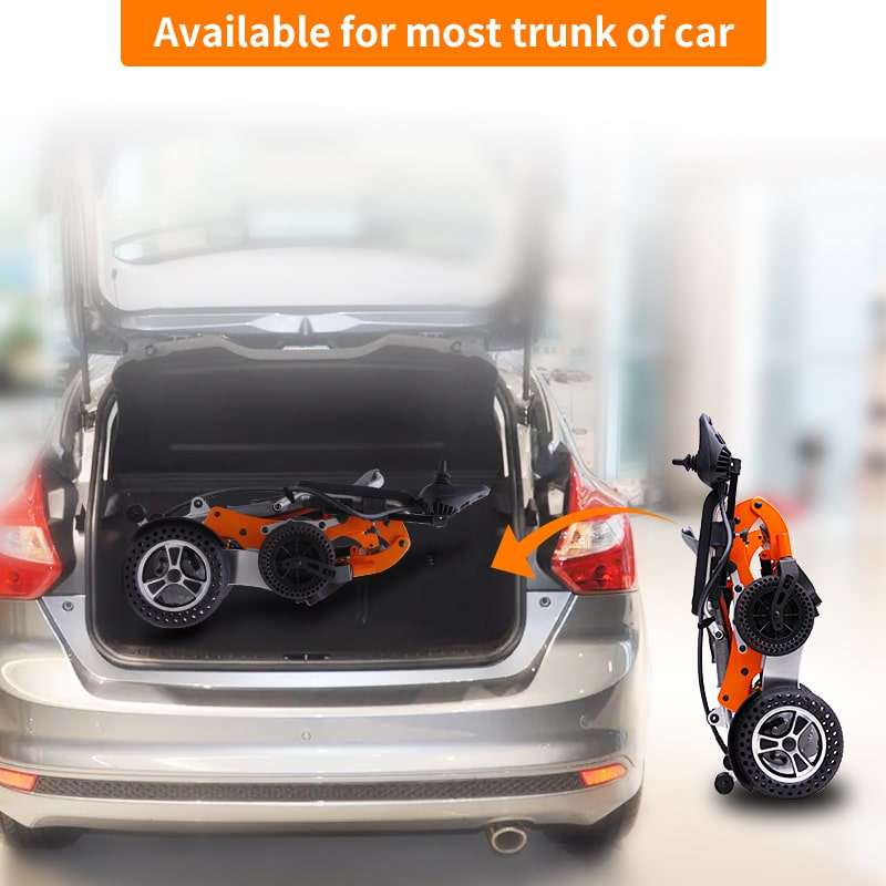 Lightweight aluminum folding airport assisted electric wheelchair