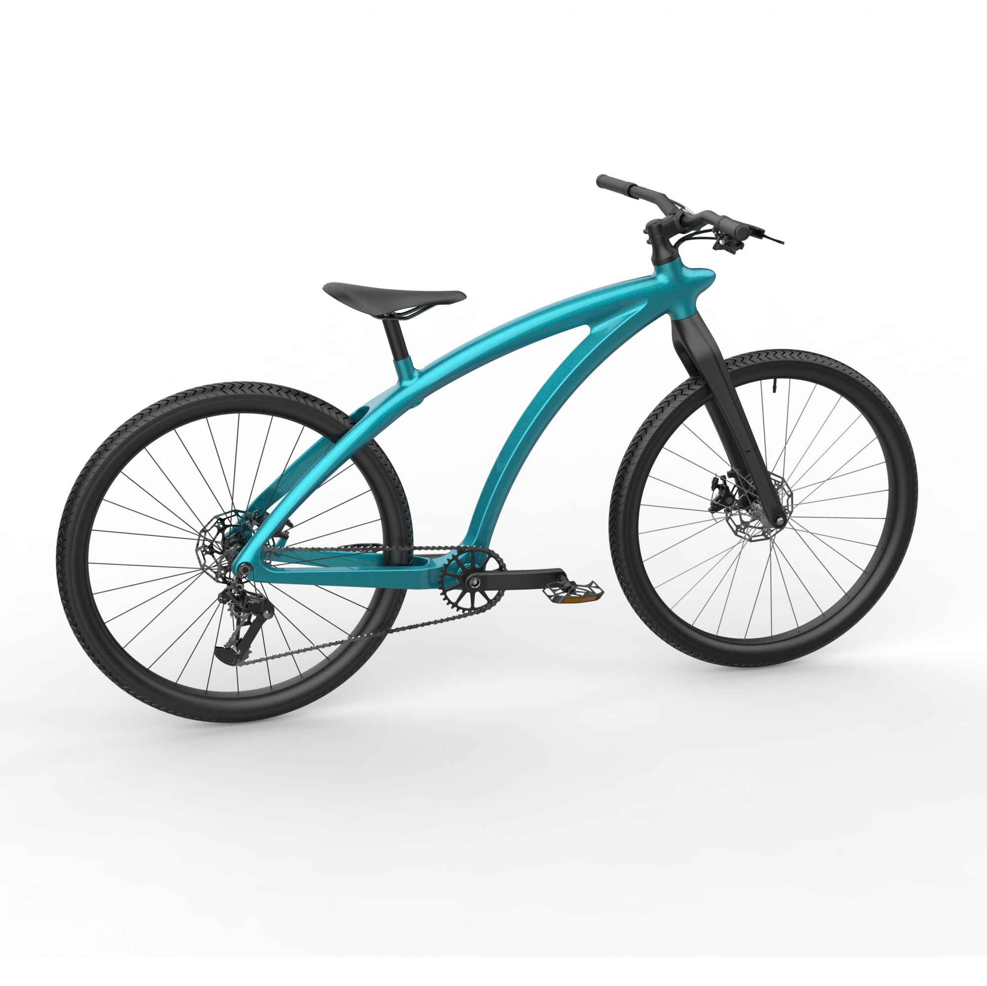 A5- High gloss T800 carbon fiber patented streamlined frame mountain bike