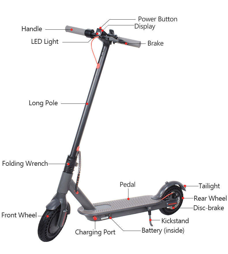 Remote electric scooter 350W 8.5 inch kick electric scooter