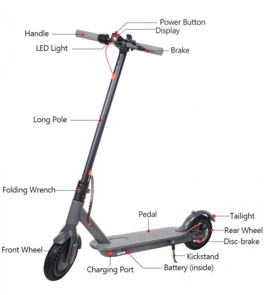 Remote electric scooter 350W 8.5 inch kick electric scooter