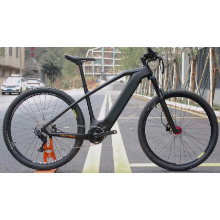 Carbon fiber hardtail electric-assist mountain bike