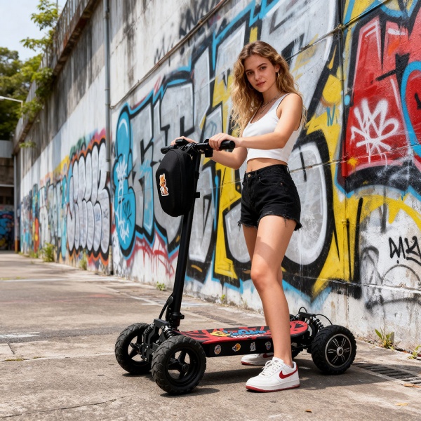 Electric Skateboard 4-wheel Cross-country Board Adult Dual-drive Long Board Portable 15kg