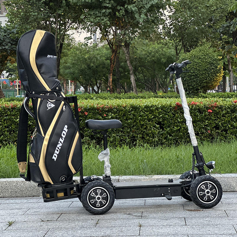 9inch Elderly Commuting Electric Scooter Full Seat Backrest Rack Trailer Standing Golf Trolley Four Wheel Folding Light Weight