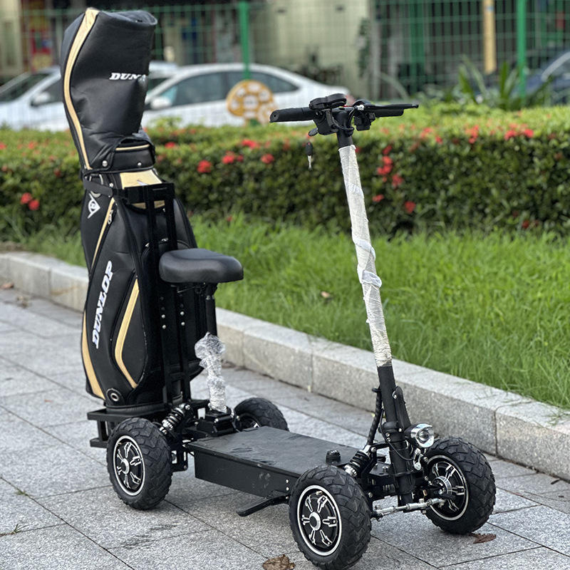 9inch Elderly Commuting Electric Scooter Full Seat Backrest Rack Trailer Standing Golf Trolley Four Wheel Folding Light Weight