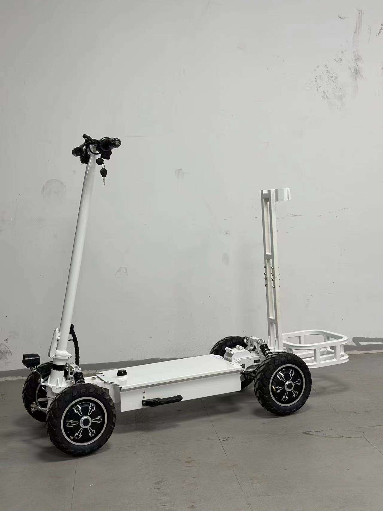 9inch Elderly Commuting Electric Scooter Full Seat Backrest Rack Trailer Standing Golf Trolley Four Wheel Folding Light Weight