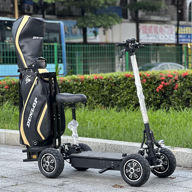 9inch Elderly Commuting Electric Scooter Full Seat Backrest Rack Trailer Standing Golf Trolley Four Wheel Folding Light Weight