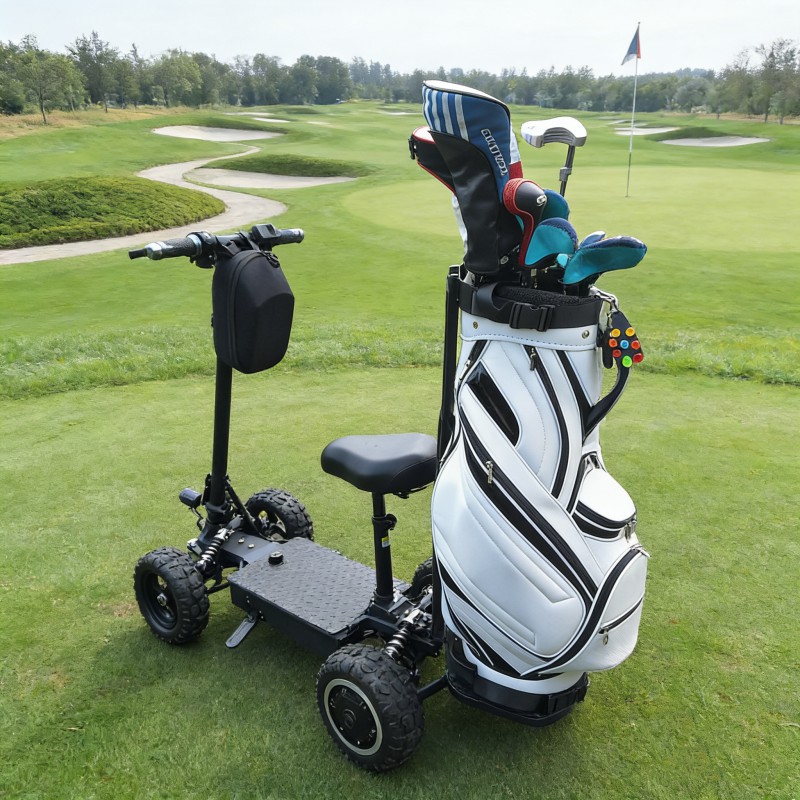9inch Elderly Commuting Electric Scooter Full Seat Backrest Rack Trailer Standing Golf Trolley Four Wheel Folding Light Weight