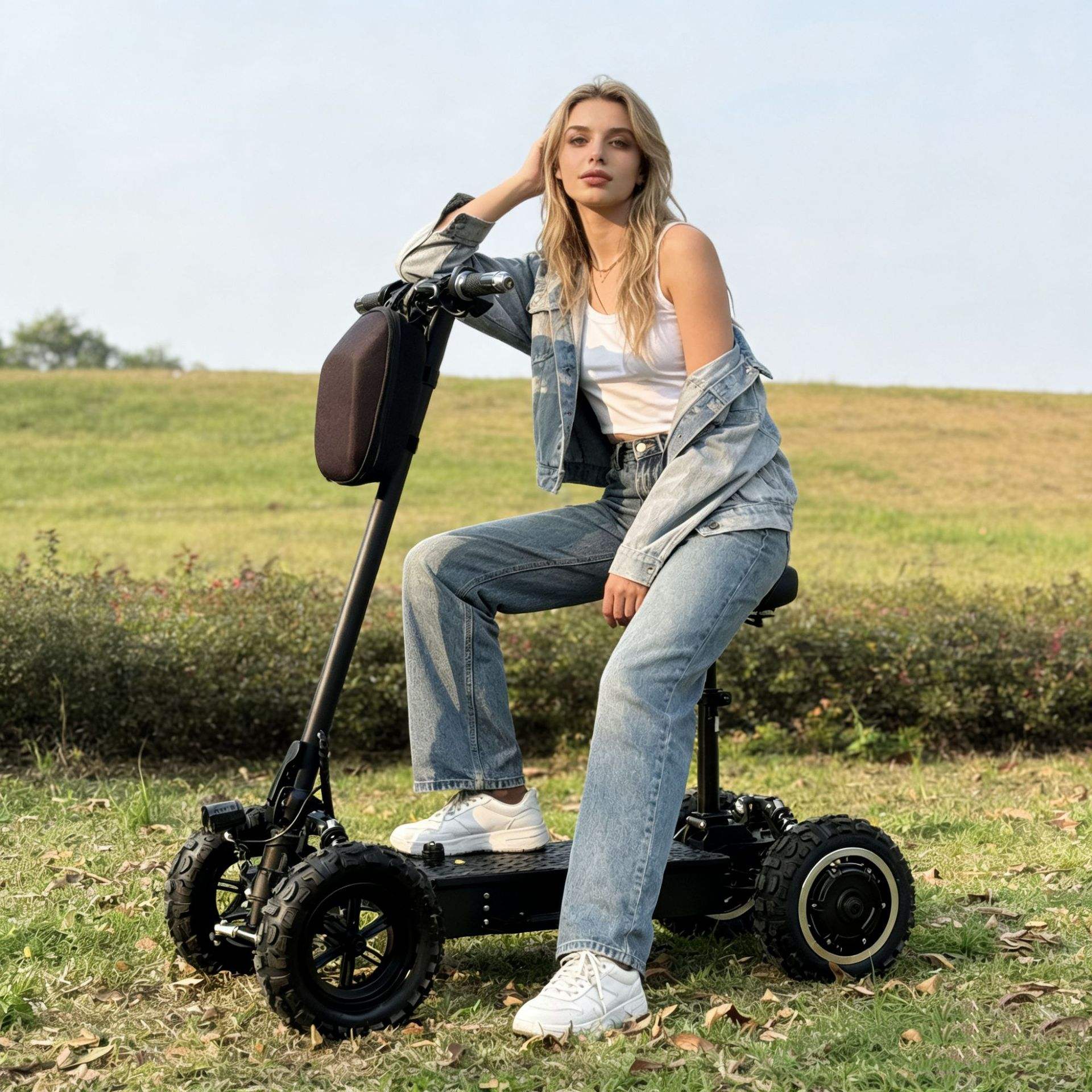 11inch Foldable Portable Lightweight 4-Wheel High-Power Electric Scooter with Waterproof Golf Cart for Adult Commuting