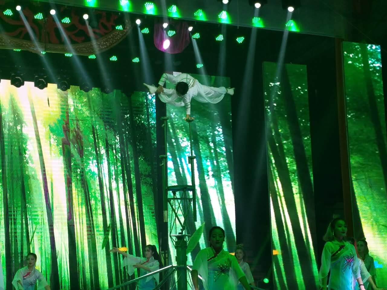 Handstand on Bamboo