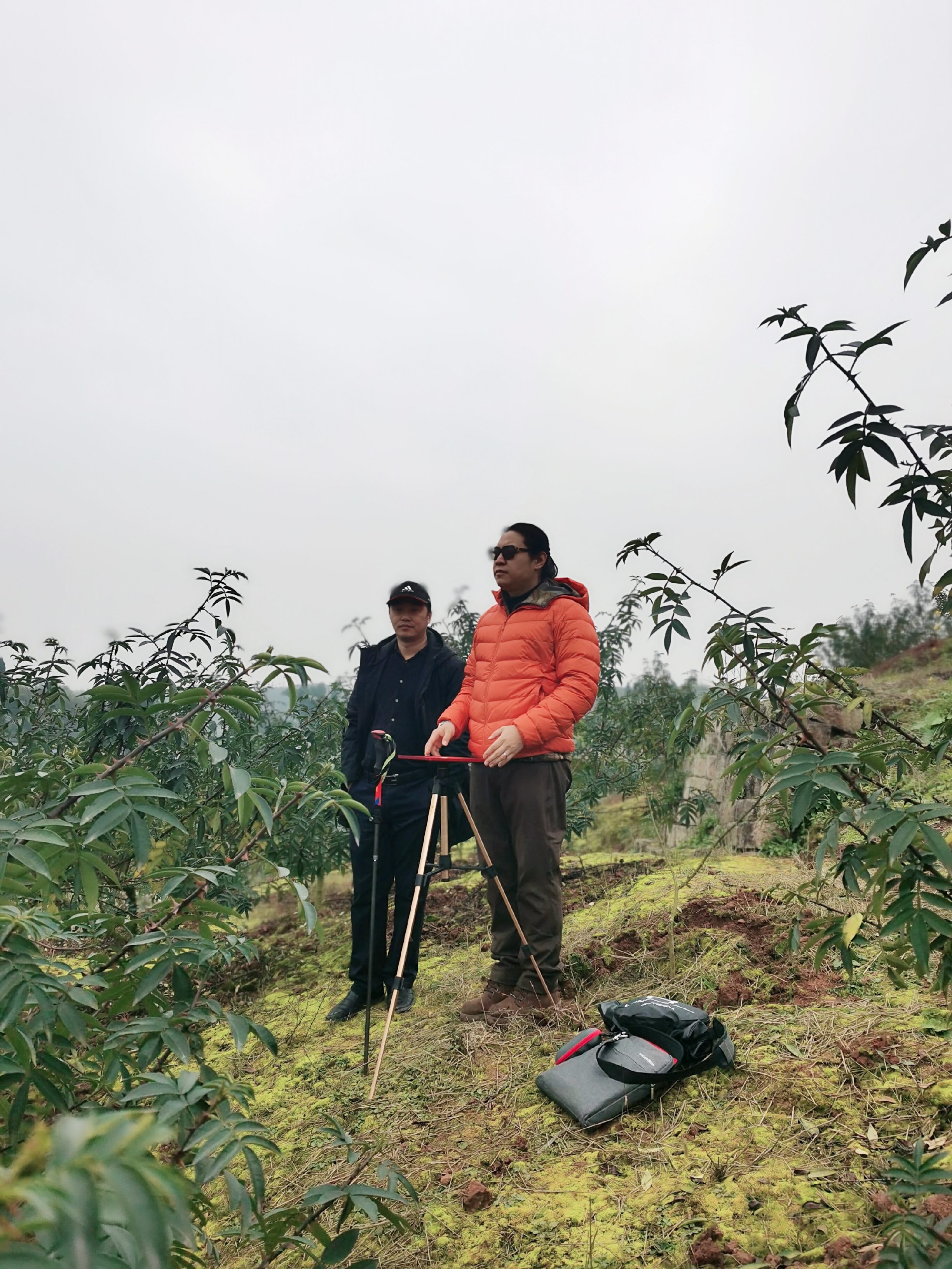 在重庆为另一位客户点穴，喝形蜈蚣天梯穴，主富贵双全，人丁兴旺