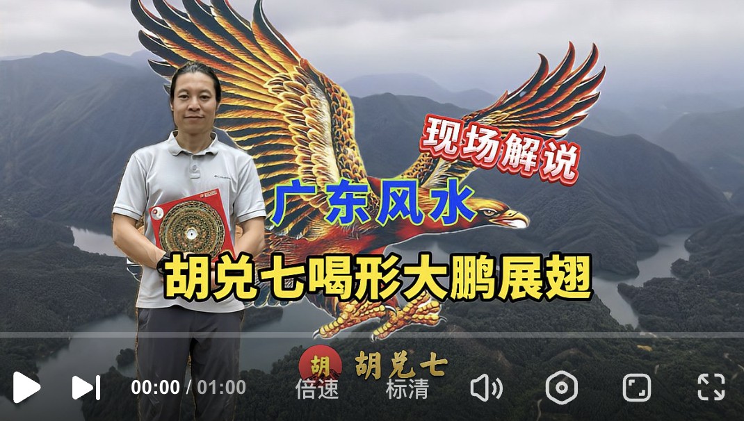 广东风水大地大鹏展翅，胡兑七甲辰年生基风水作品