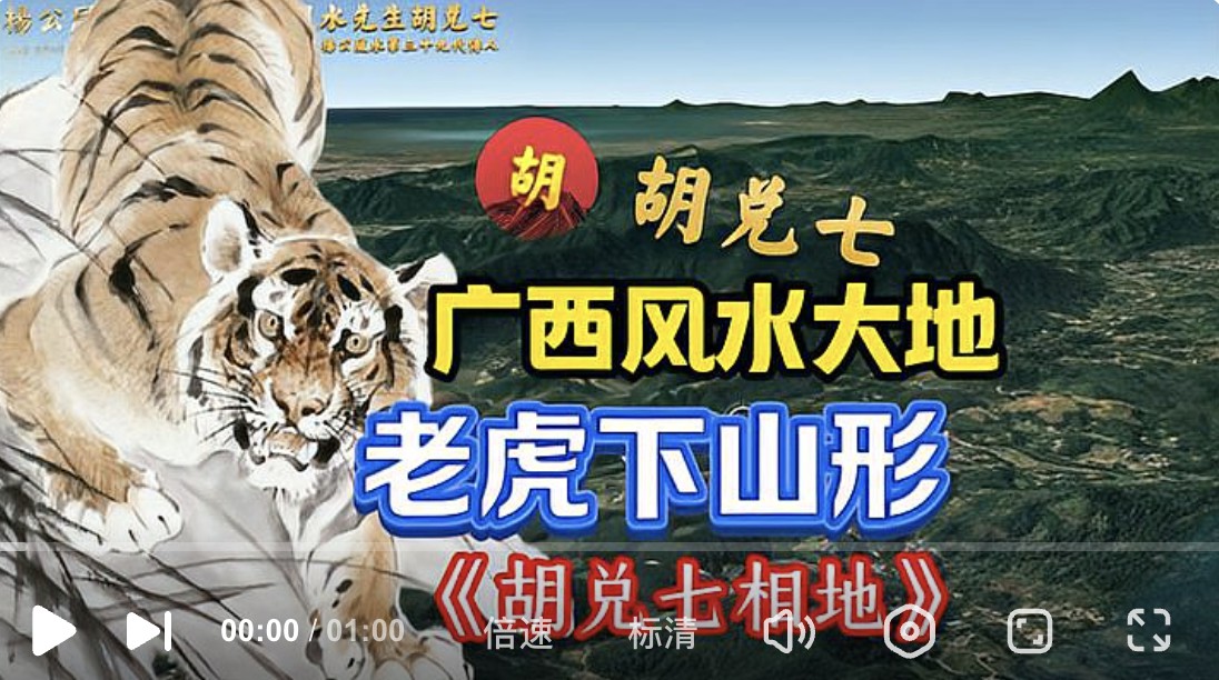 （VPN后观看）葬中正穴发二品大员？广西大地老虎下山形，胡兑七风水公开课