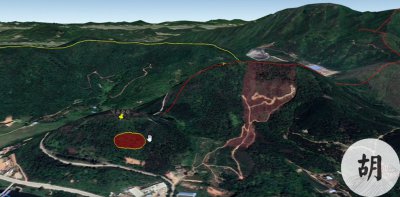 广东这块风水宝地，胡兑七喝形宝盖金章地，胡兑七留题诗曰：白面来龙下芋田，宝盖角上挂金章，九曲朝来是真气，金羊回头万斯箱，谁人见得莫开口，只等福缘禄绵长。