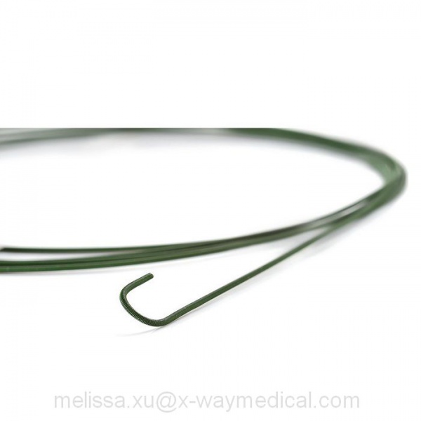 150cm 260cm PTFE coating guide wires, 0.021 0.025 0.032 0.035 0.038 inch stainless steel core diagnostic guidewire with J and straight tips