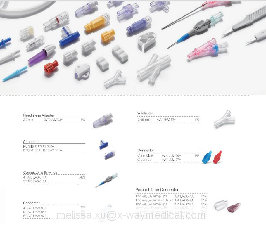 Cardiovascular Interventional surgery accessories check valve, high pressuremale female luer lock connector adapter, guide wire protection tube dispenser,N Y tube connector scalpe positive needle free connector
