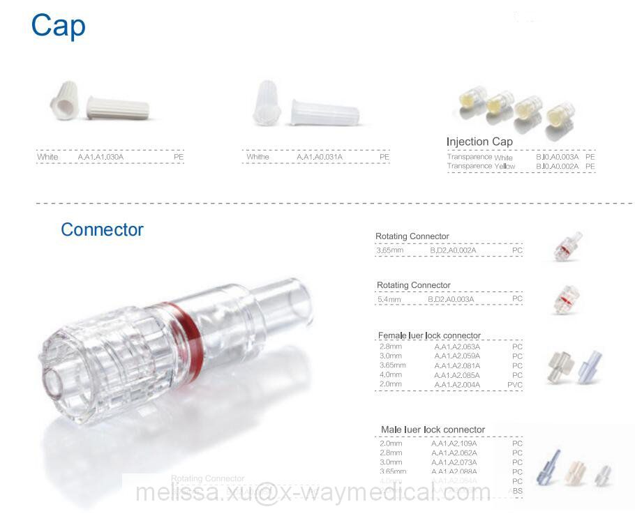 Cardiovascular Interventional surgery accessories check valve, high pressuremale female luer lock connector adapter, guide wire protection tube dispenser,N Y tube connector scalpe positive needle free connector