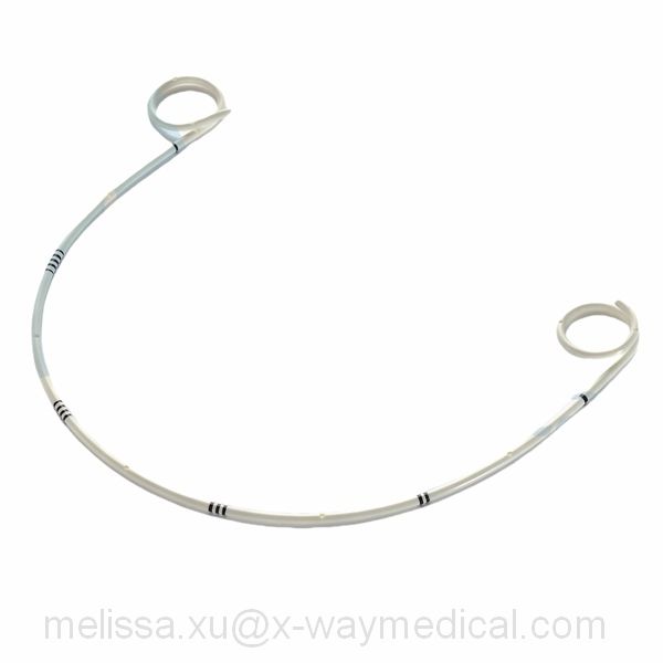 Hydrophilic Renal kidney to bladder Double J pigtail Ureteral Stent Set, Radiopaque Urine drainage catheter with marker