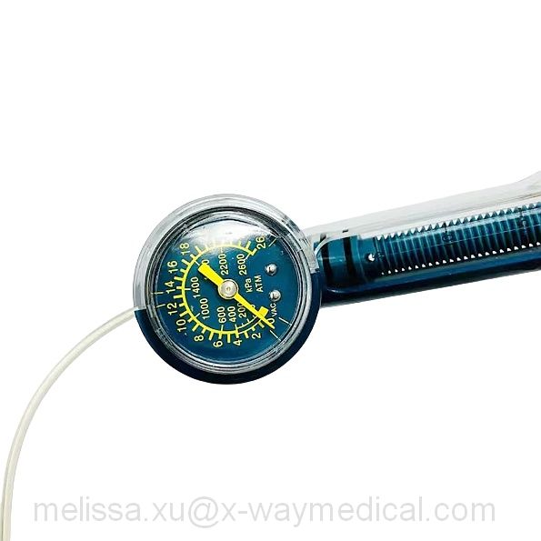 26ATM 20cc High pressure inflation deflation device, balloon catheter dilatation air pump with push pull safe lock