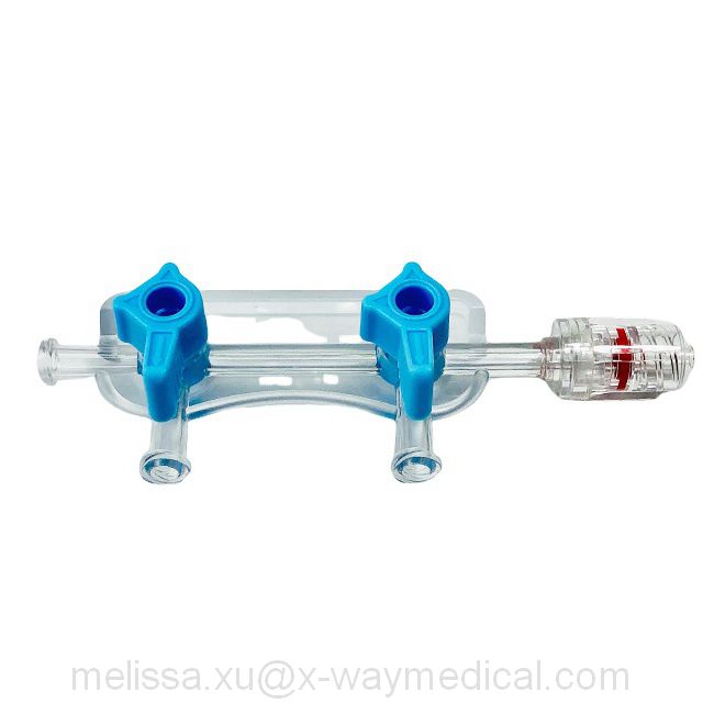 2-Gang stopcock manifold, 3 female 1 rotating male lur lock 500psi Two-way fluid flow control valve cock device