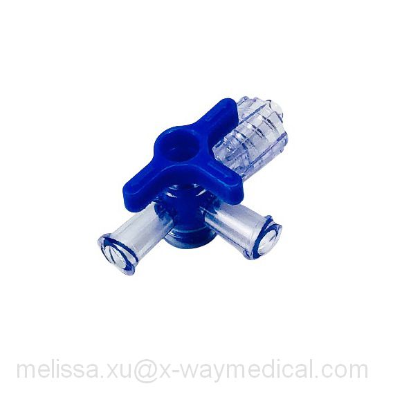 45psi 3atm 2-way stopcock with 2 female 1 male rotatary luer lock connector, 3-way stop cocks