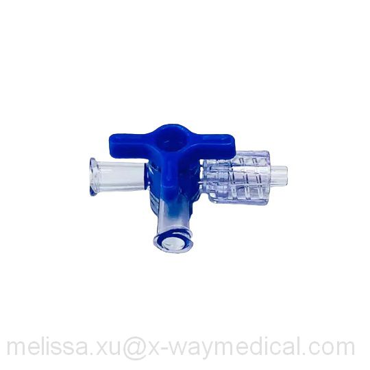 45psi 3atm 2-way stopcock with 2 female 1 male rotatary luer lock connector, 3-way stop cocks