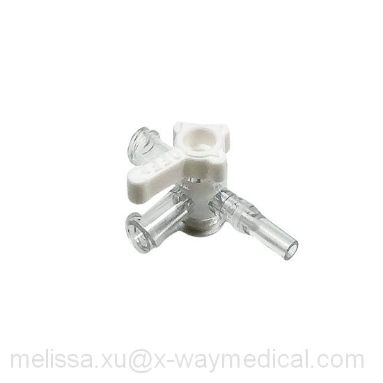 2 female luer locks stopcock with OD 4.2mm ID 2.58mm tubing port OFF handle, two way 3-way adapter stop cock