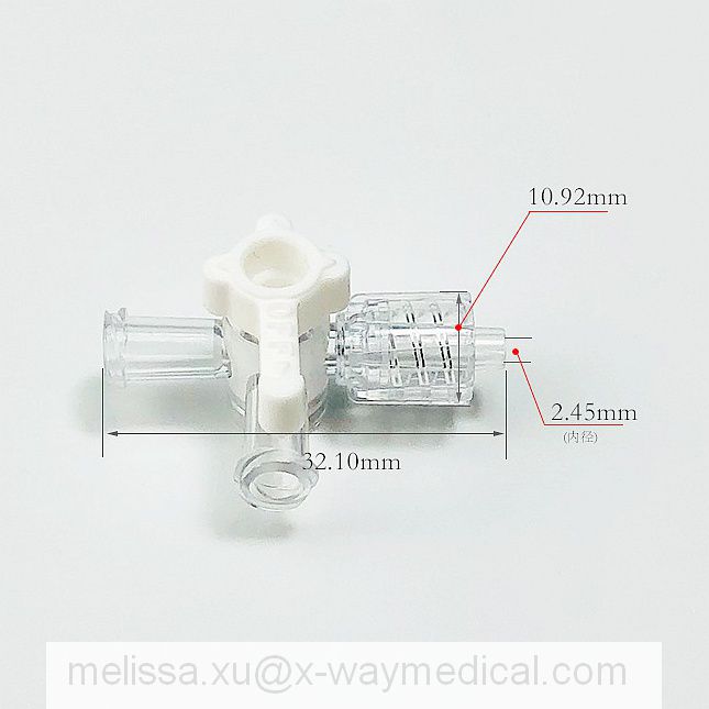 3ATM small 2-way stopcock with OFF handle male luer lock cap, Transducer sensor 3-way female luer cock valve