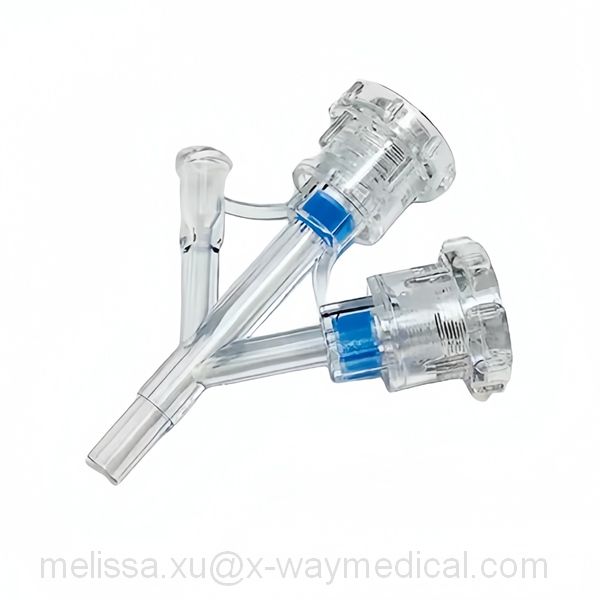 7Fr 9Fr dual doubleplay large bore hemostasis valve with Y sideport and roratory male luer lock connector Y adapter 80373