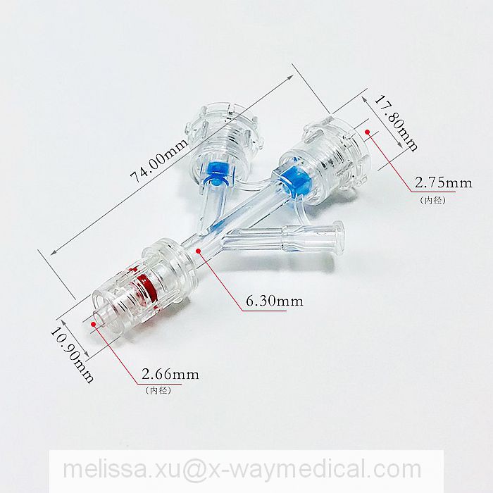 7Fr 9Fr dual doubleplay large bore hemostasis valve with Y sideport and roratory male luer lock connector Y adapter 80373