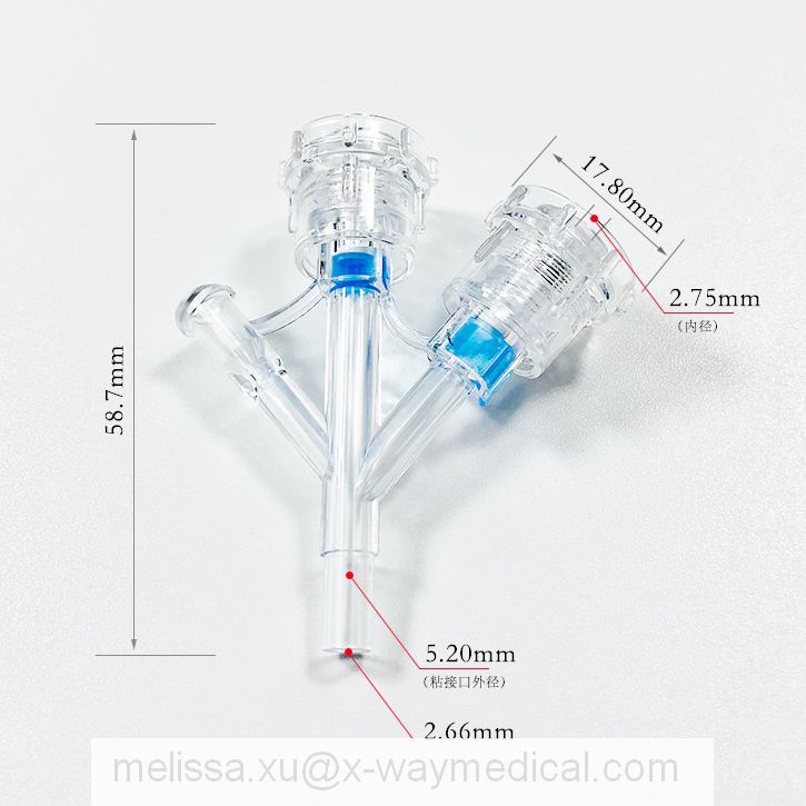 7Fr 9Fr dual doubleplay large bore hemostasis valve with Y sideport and roratory male luer lock connector Y adapter 80373