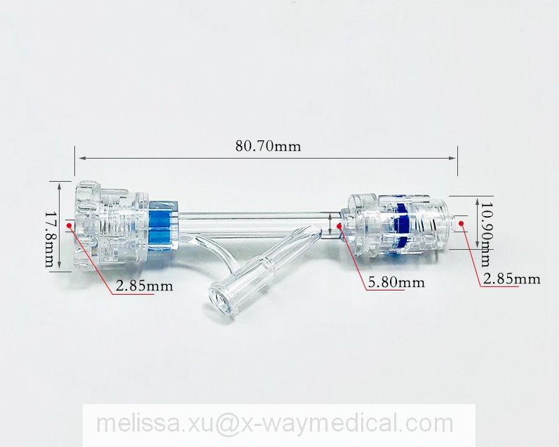 7Fr 9Fr Standard type hemostatic valves with male luer lock connector, Y hemostasis device adapter 80348