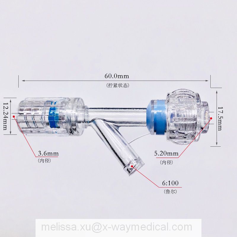 6cm 7Fr 9Fr one hand rotating screw up short Hemostasis Y vavles connector male female luer lock sideport