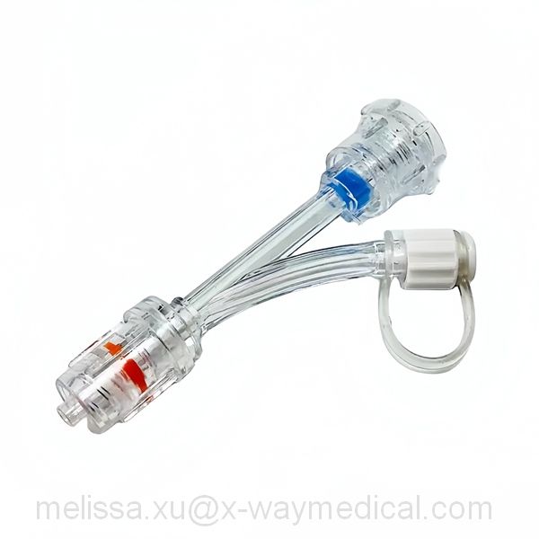 0Fr – 9Fr arc arm rotary Y valve, Rotation hemostatic adapter with drainage cap male luer lock connector
