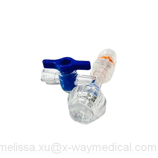 Interventional surgery 0F-9F PC silicone closure locking valve, 3 way stopcock stopper T adapter with handle