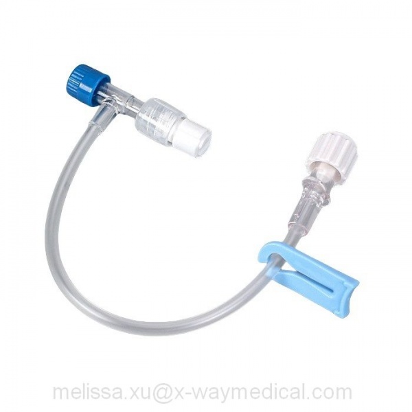 T connector IV infusion connection tubing, repeated injection administration extension tube with female to male luer lock T adapter
