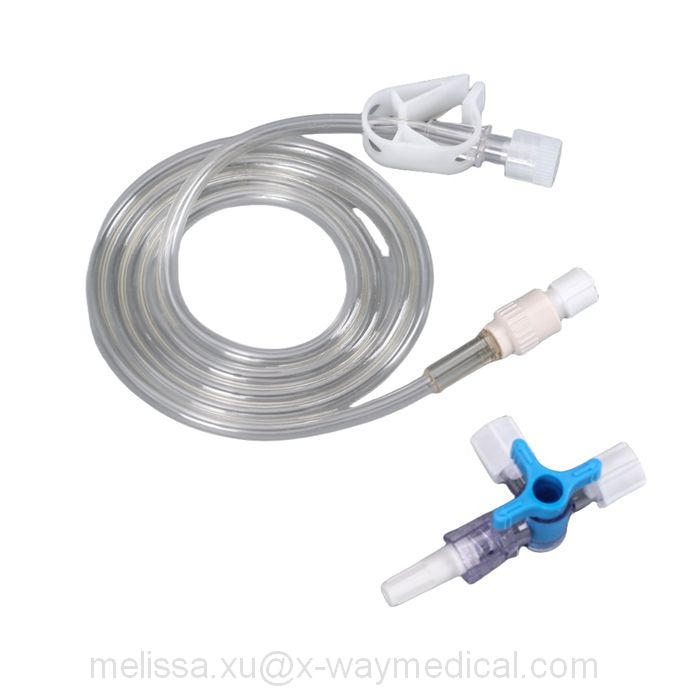 Medical I.V. IV infusion tubing set with micro controller and filter, regulated flow rate administration injection tube