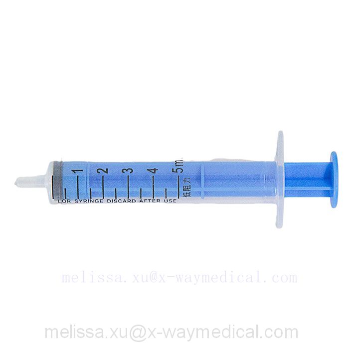 Medical disposable yellow 5ml 7ml 10ml luer lock slip loss resistance syringe, blue low friction resistance color syringes
