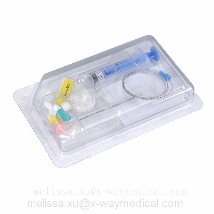 Mini pack simple AS-E epidural anaesthesia kit, puncture set local anaesthesia narcotization unit with catheter filter and Tuohy needle LOR syringe