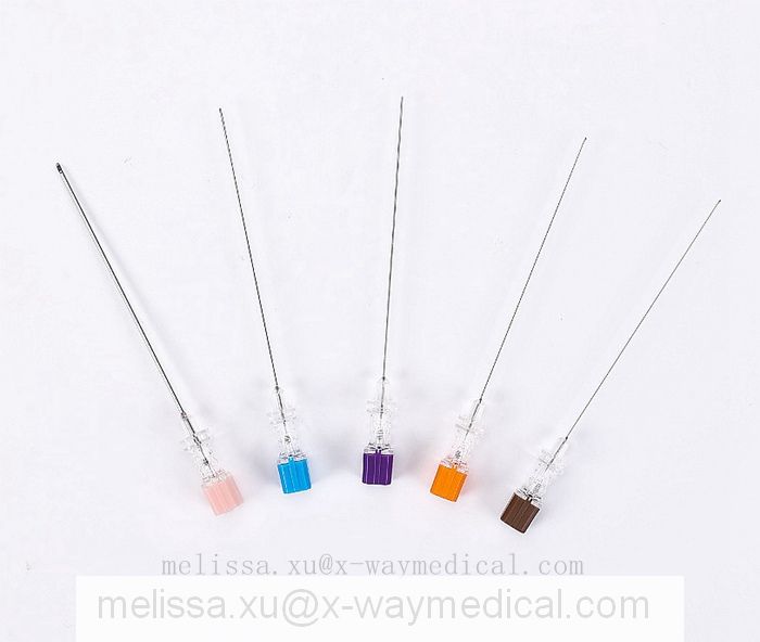 Spinal needle quincke tip with without 20G introducer, subarachnoid spine puncture injection needles 18G 19G 20G 21G 22G – 27G 38mm to 220mm