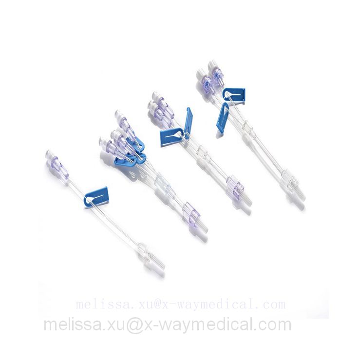 triple lumen IV infusion administration  connecting tubing extension valve wtih needle free adapter and slide clamp